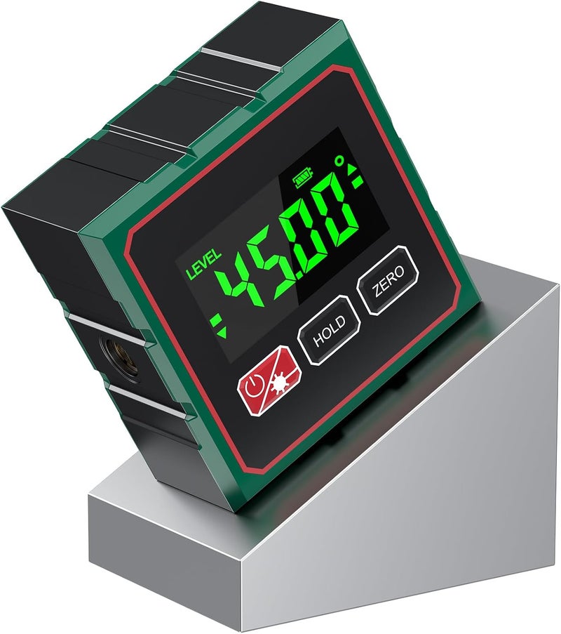 Ohcans Digital Angle Finder 4 Side Strong Magnetic Digital Angle Gauge for Table Saw&Woodworking,LCD Display Level Box Measuring Tool,Electronic Laser Backlight Inclinometer for Construction,Machinery - Image 1
